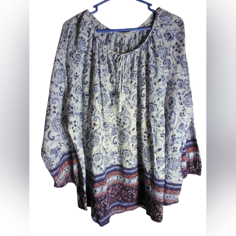 3/$15 BLL boho hippie cotton top XL